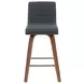 Vienna Walnut and Vintage Black Upholstered Swivel Counter Height Stool
