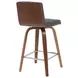 Vienna Walnut and Vintage Black Upholstered Swivel Counter Height Stool