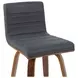 Vienna Walnut and Vintage Black Upholstered Swivel Counter Height Stool