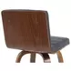 Vienna Walnut and Vintage Black Upholstered Swivel Counter Height Stool