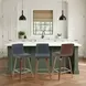 Vienna Walnut and Vintage Black Upholstered Swivel Counter Height Stool