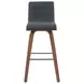Vienna Walnut and Vintage Black Upholstered Swivel Bar Stool