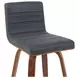 Vienna Walnut and Vintage Black Upholstered Swivel Bar Stool