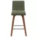 Vienna Walnut and Vintage Green Upholstered Swivel Counter Height Stool