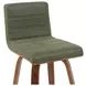 Vienna Walnut and Vintage Green Upholstered Swivel Counter Height Stool