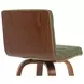 Vienna Walnut and Vintage Green Upholstered Swivel Counter Height Stool