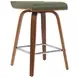 Vienna Walnut and Vintage Green Upholstered Swivel Counter Height Stool