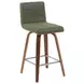 Vienna Walnut and Vintage Green Upholstered Swivel Counter Height Stool