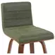 Vienna Walnut and Vintage Green Upholstered Swivel Bar Stool