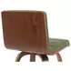 Vienna Walnut and Vintage Green Upholstered Swivel Bar Stool