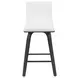 Vienna Brushed Black and White Upholstered Swivel Counter Height Stool