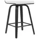 Vienna Brushed Black and White Upholstered Swivel Counter Height Stool