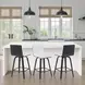 Vienna Brushed Black and White Upholstered Swivel Counter Height Stool
