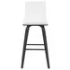 Vienna Brushed Black and White Upholstered Swivel Bar Stool