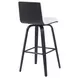 Vienna Brushed Black and White Upholstered Swivel Bar Stool