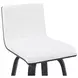 Vienna Brushed Black and White Upholstered Swivel Bar Stool
