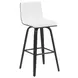 Vienna Brushed Black and White Upholstered Swivel Bar Stool