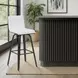 Vienna Brushed Black and White Upholstered Swivel Bar Stool