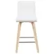 Vienna Oak and White Upholstered Swivel Counter Height Stool