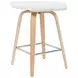 Vienna Oak and White Upholstered Swivel Counter Height Stool