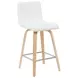Vienna Oak and White Upholstered Swivel Counter Height Stool