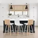 Vienna Oak and White Upholstered Swivel Counter Height Stool