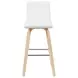 Vienna Oak and White Upholstered Swivel Bar Stool