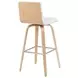 Vienna Oak and White Upholstered Swivel Bar Stool
