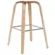 Vienna Oak and White Upholstered Swivel Bar Stool