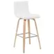 Vienna Oak and White Upholstered Swivel Bar Stool