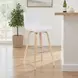 Vienna Oak and White Upholstered Swivel Bar Stool