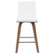 Vienna Walnut and White Upholstered Swivel Counter Height Stool