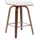 Vienna Walnut and White Upholstered Swivel Counter Height Stool