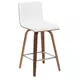 Vienna Walnut and White Upholstered Swivel Counter Height Stool