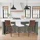 Vienna Walnut and White Upholstered Swivel Counter Height Stool