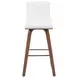Vienna Walnut and White Upholstered Swivel Bar Stool