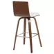 Vienna Walnut and White Upholstered Swivel Bar Stool