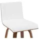 Vienna Walnut and White Upholstered Swivel Bar Stool