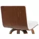 Vienna Walnut and White Upholstered Swivel Bar Stool