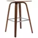 Vienna Walnut and White Upholstered Swivel Bar Stool