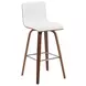 Vienna Walnut and White Upholstered Swivel Bar Stool