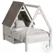 Lodge Cookies and Cream Twin Storage Window Bed with Half Roof