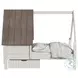 Lodge Cookies and Cream Twin Storage Window Bed with Half Roof