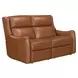 Channing Renaissance Cinnamon Leather Zero Gravity Triple Power Reclining Living Room Set with Nailhead Trim and USB Charging