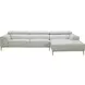 Lecoultre Light Grey Leather RAF Sectional