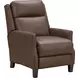 Ledger Oasis Walnut Leather Push Thru The Arms Recliner