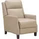 Ledger Cashmere Stone Leather Power Recliner with Power Headrest and USB Charging