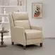 Ledger Cashmere Stone Leather Power Recliner with Power Headrest and USB Charging