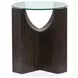Beckham Rustic Tavern Round Glass Top End Table