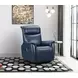 Leighton Marco Navy Blue Leather Lay Flat Power Lift Recliner with Power Headrest and Power Lumbar